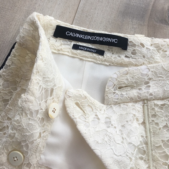 CALVIN KLEIN Ivory lined lace pants black stripes - Picture 4 of 11